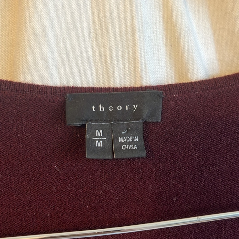 Theory Anderz Evian Stretch Dark Ruby Cap Sleeve … - image 5